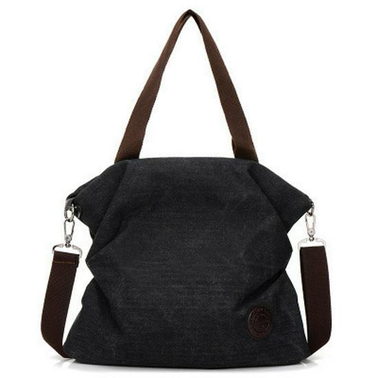 

Жіноча модна полотняна сумочка на плече 2023 року в корейському стилі – повсякденна, велика, проста мода. чорний