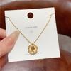 Niche French avatar pendant female, baroque titanium steel non-fading necklace personalized collarbone chain