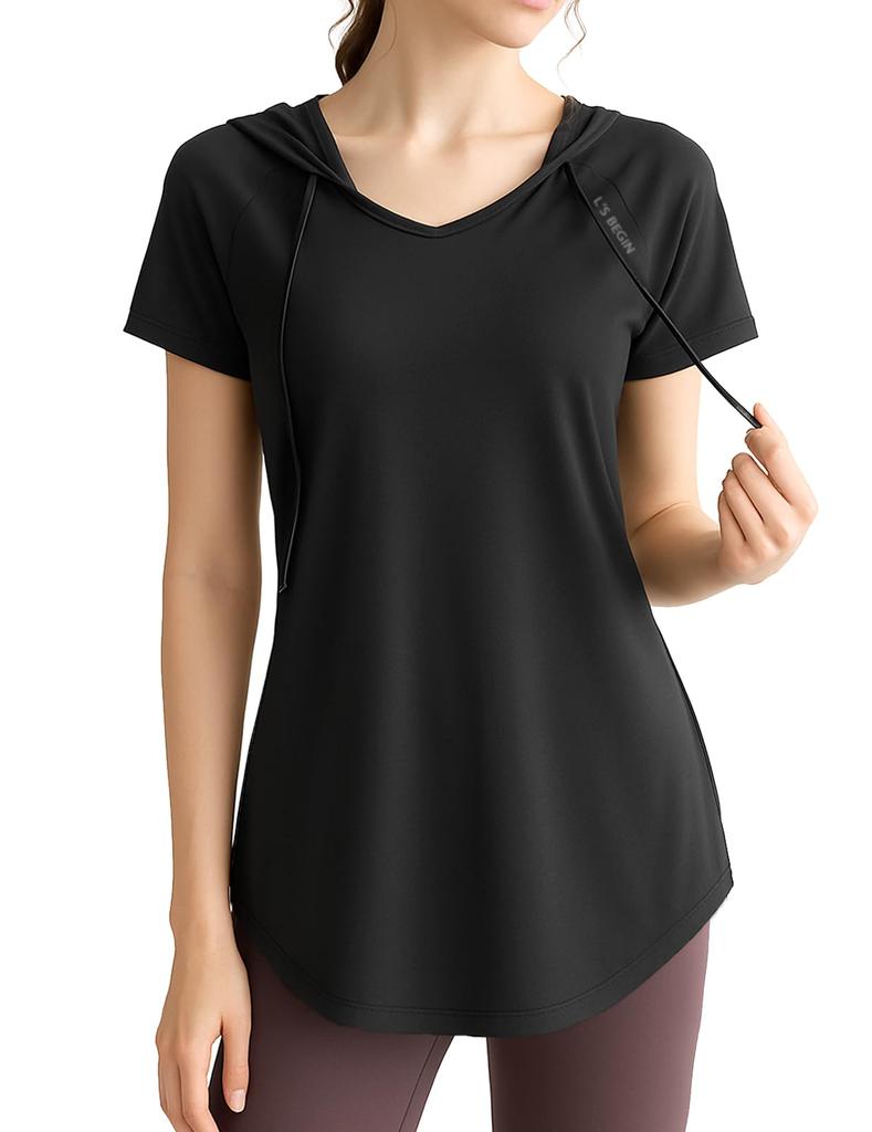 Ranmy Stage Yoga Top with a Beautiful Silhouette and a Length That Covers the Short Long for Gym and Size XL Women's Buttocks, Sleeves, Quick-Drying,