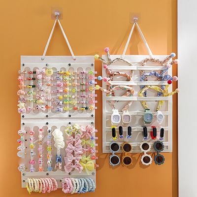 Fiocchi per capelli Organizer da parete Grande capacità Porta fascia per capelli Fermacapelli Appendiabiti Salvaspazio Accessorio per la stanza delle ragazze