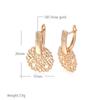 New Trend  Rose Gold Square Glossy Earrings Women Creative Fashion Party Jewelry Simple Hollow Flower Drop Earrings