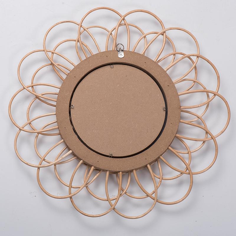 Petal Mirror: Willow Wicker Decorative for Living Room, Bedroom, or Entrance Wall.