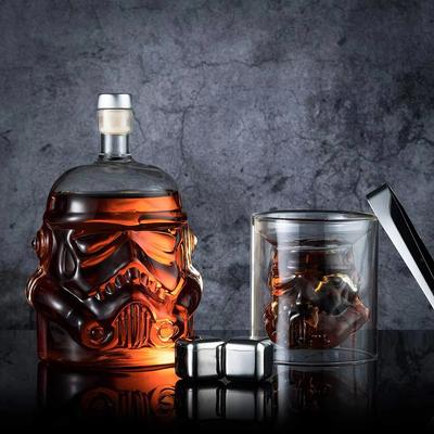 650ml Sturmtruppler Karaffe Weißer Soldat Glaskrug Kreative Schnapsflasche für Whiskey Wein Brandy Scotch Bourbon Wodka