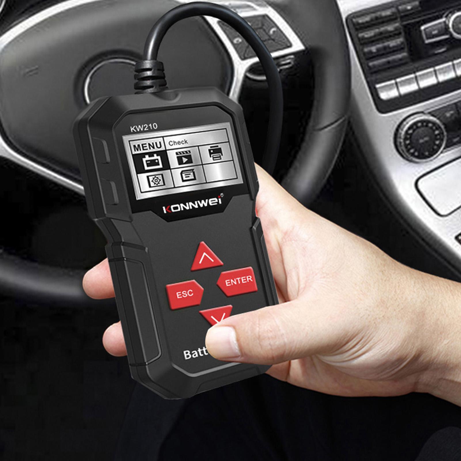 

12 В автомобильный аккумуляторный тестер цифровой многоязычный анализатор тестер инструмент чёрный