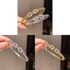 Minimalist Gold Plated Zircon Double Band Bracelet For Fashionable Women