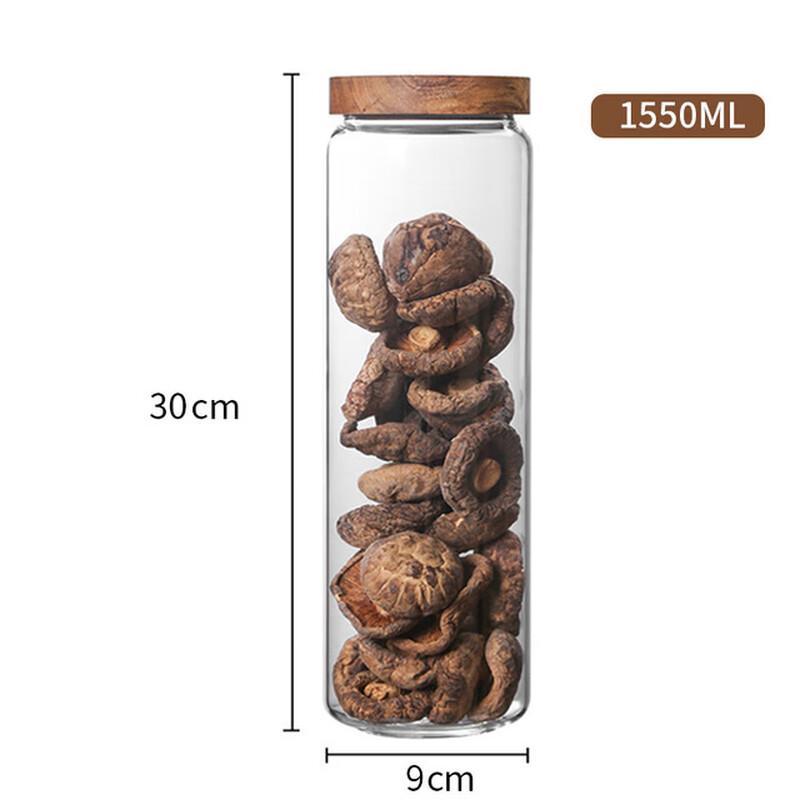 Glass Storage Jar with Acacia Wood Lid 1550ML