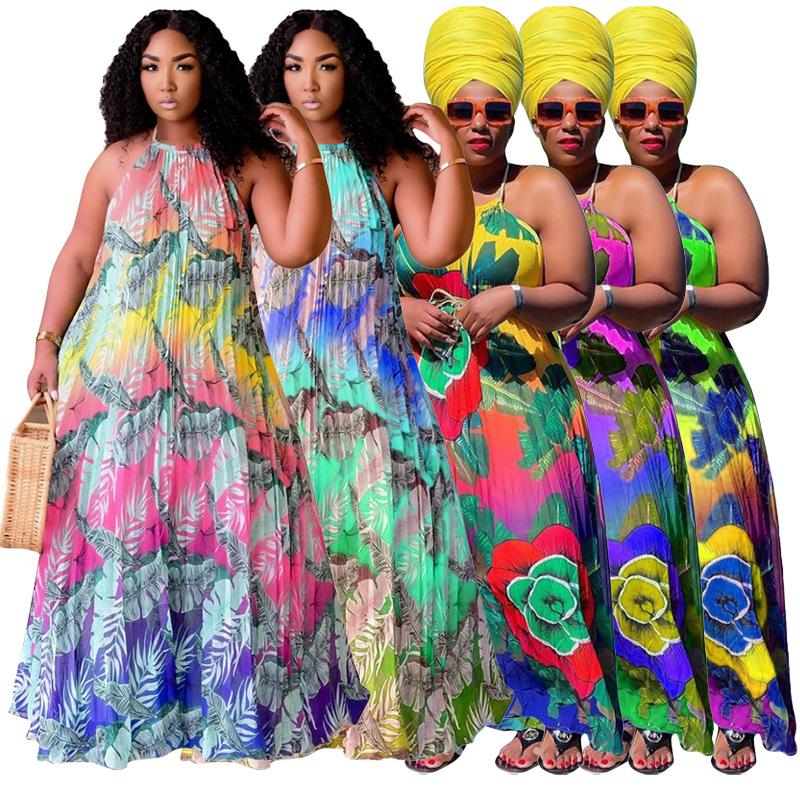 Übergröße Damen Print Mode Swing Kleid