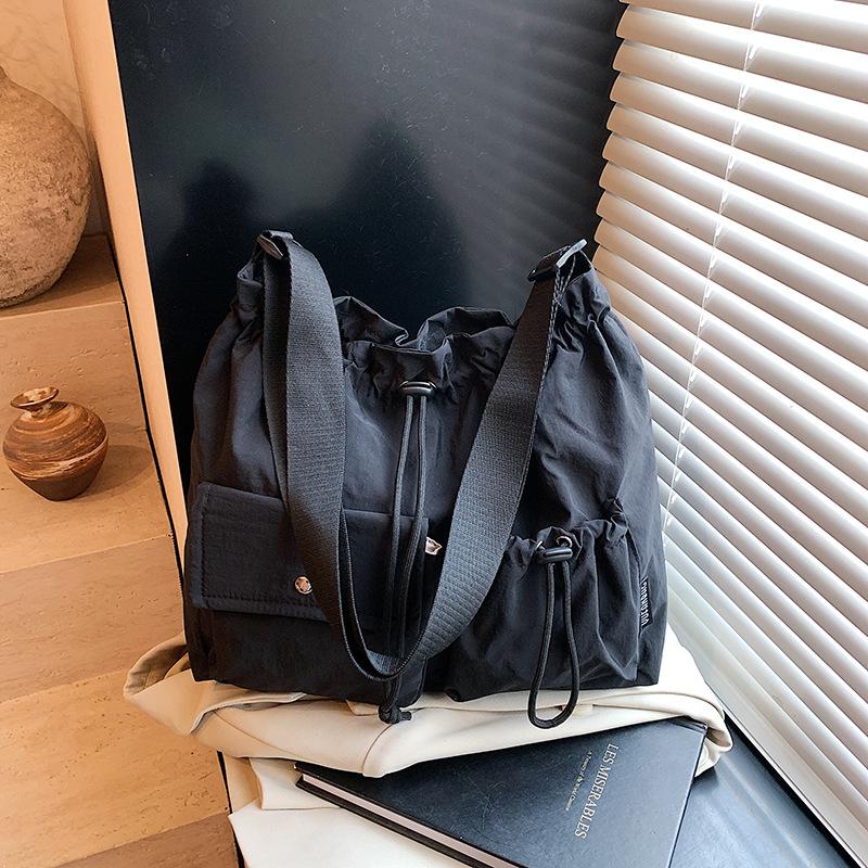 Casual Large-capacity Bag Women's 2025 New Simple Canvas Bag Nylon Cloth Shoulder Messenger Tote Bag