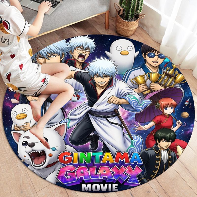 Gintama Round Area Rug Carpet Rug For Living Room Bedroom Sofa Playroom Decor Nonslip Floor Mat