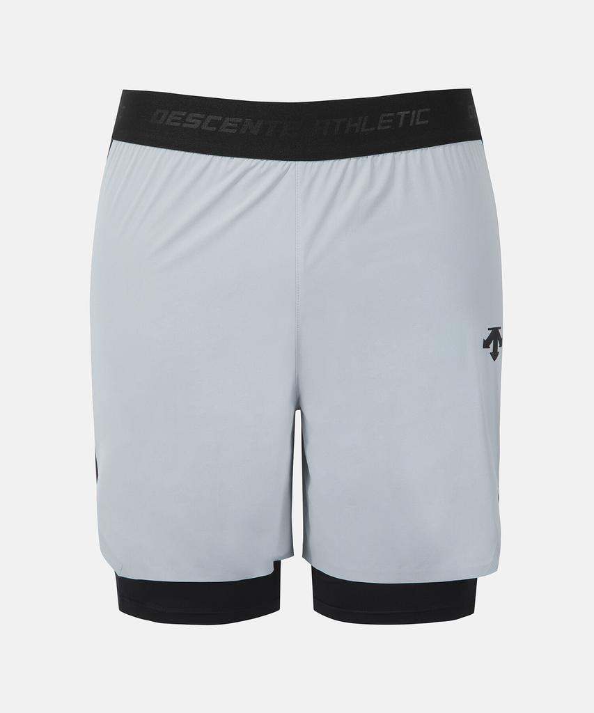 DESCENTE Training 6-Inch Leggings Attached Shorts Grey (Sq321Thp81)