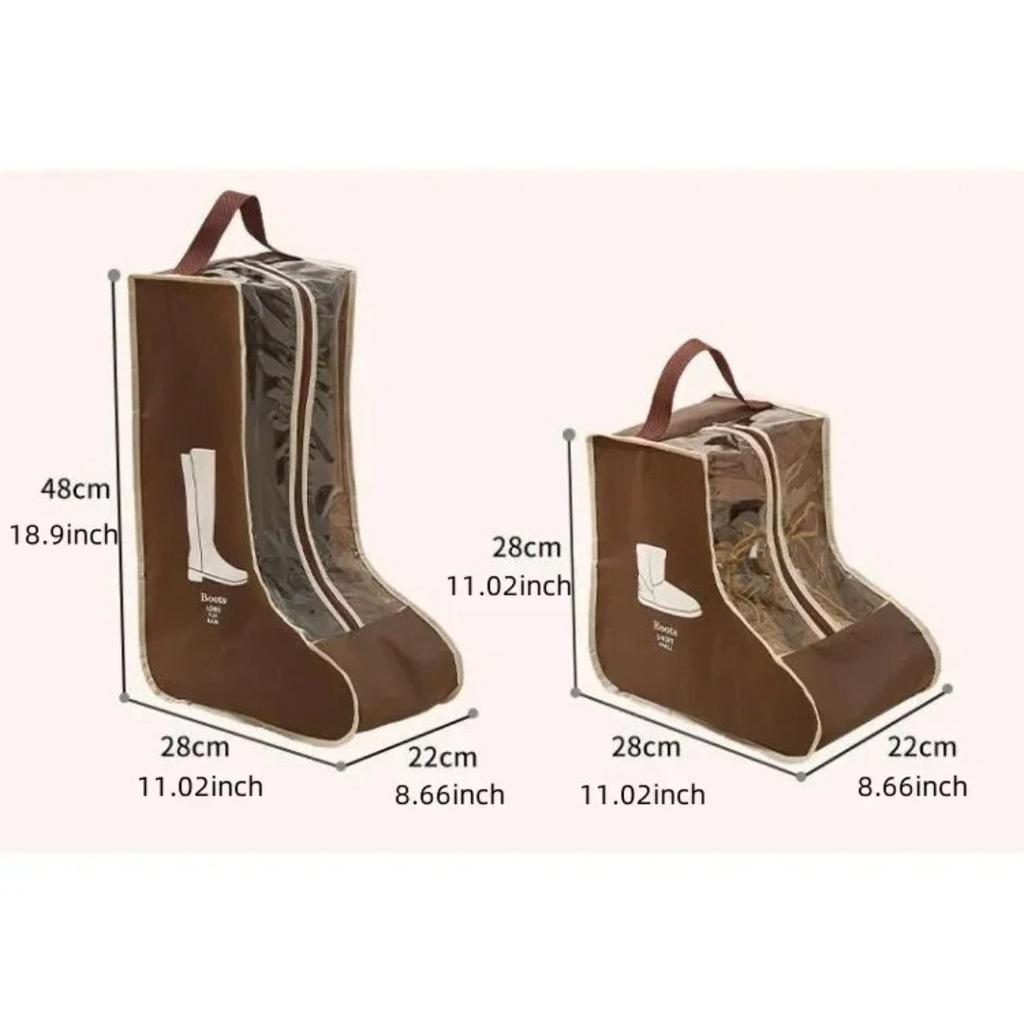 1pc/3pcs Portable Shoes Storage Bags Cover Long Riding Rain Boots Dustproof Organizer Waterproof Travel Zipper Pouch Accessories