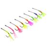 Luminous Fluorescent Fishing Hooks: Colorful Ice, Sea, Fly Fishing Rigs with Long Handles and Barbs for Bass