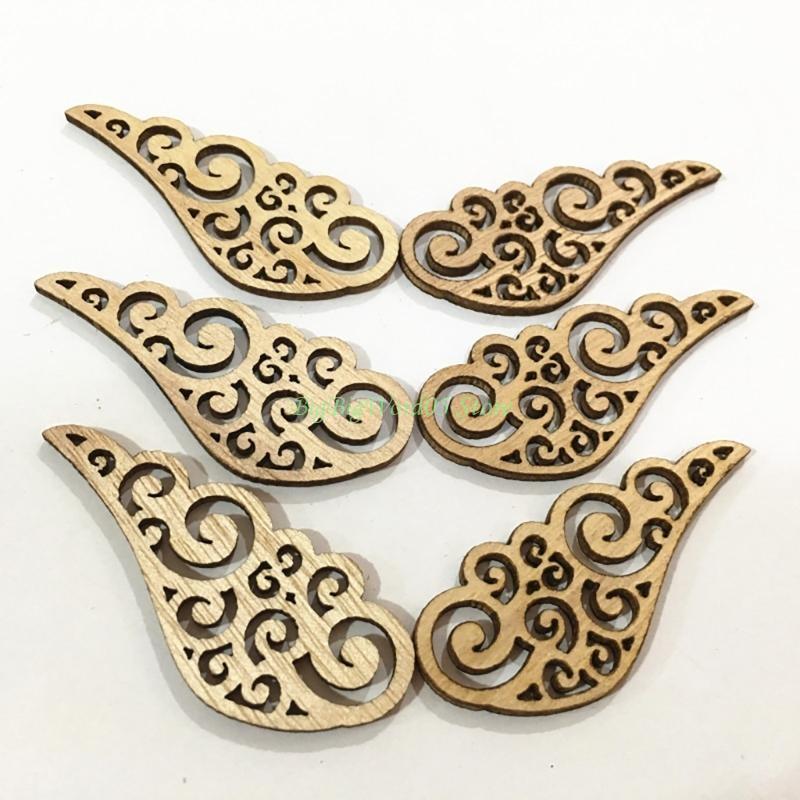24TE 10PCS Wing Shaped Cutouts Unfinished Slices for Painting Home Decoration