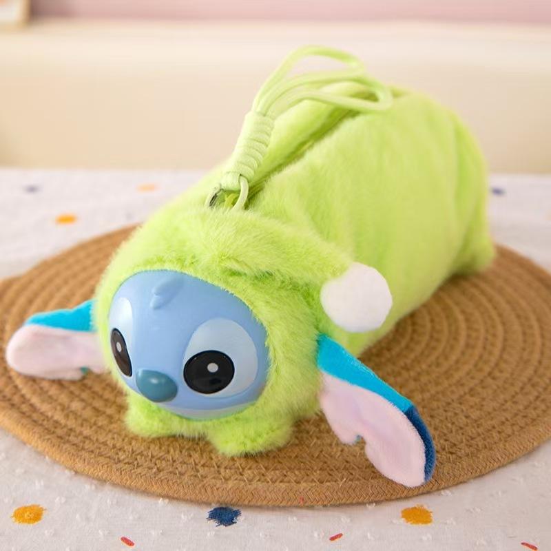 New Vinyl Stitch ugly cute Doll Pencil Case Stitch Funny Cartoon Large-Capacity Student Backpack Kindergarten Bag Child Gift
