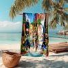 Personalized customized proof beach towel with Genshin Impact characters pattern - soft, absorbent,quick-drying,perfect swimming,camping&bathing