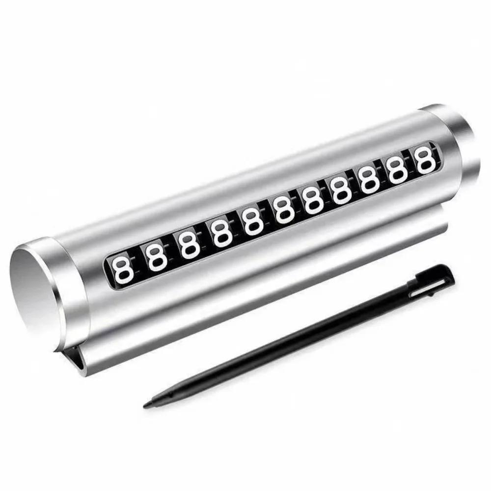 1pcs Car Styling Temporary Parking Card Metal Roller Texture Auto Phone Number Card Plate Telephone for bmw E90 Accessories