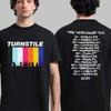 Turnstile Evropa A UK The Never Enough Tour 2025 Merch Tričko s daty koncertů na zádech