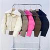 Womens Short Puffer Jacket With Oversized Lapel High-Waist Streetwear Winter Coat
