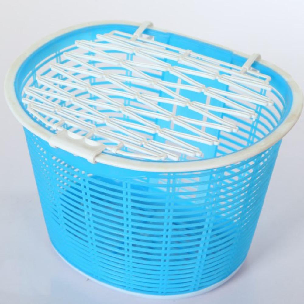 

Многоцветная детская велосипедная корзина Пластиковая корзина на руль самоката Задние велосипедные аксессуары синий