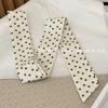 4.5x135cm White Black Beige Korean Long Skinny Hair Scarf for Women Polka Dot Fashion Headband Neckerchief Hair Accessories