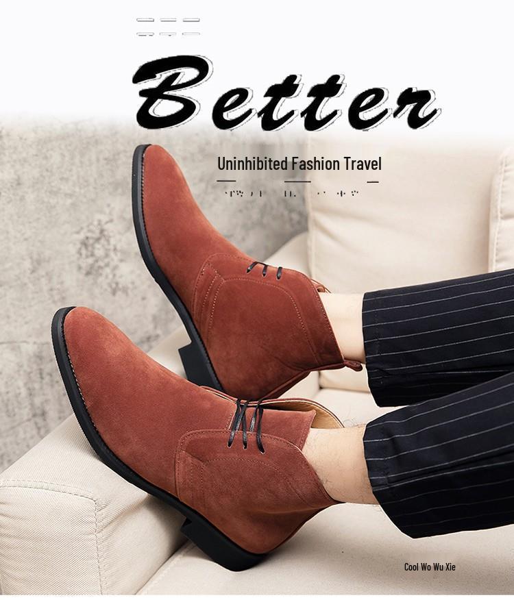 Herren Wildleder Chelsea Boots im koreanischen Stil - Herbst/Winter Spitzschuhe High-Top Schuhe