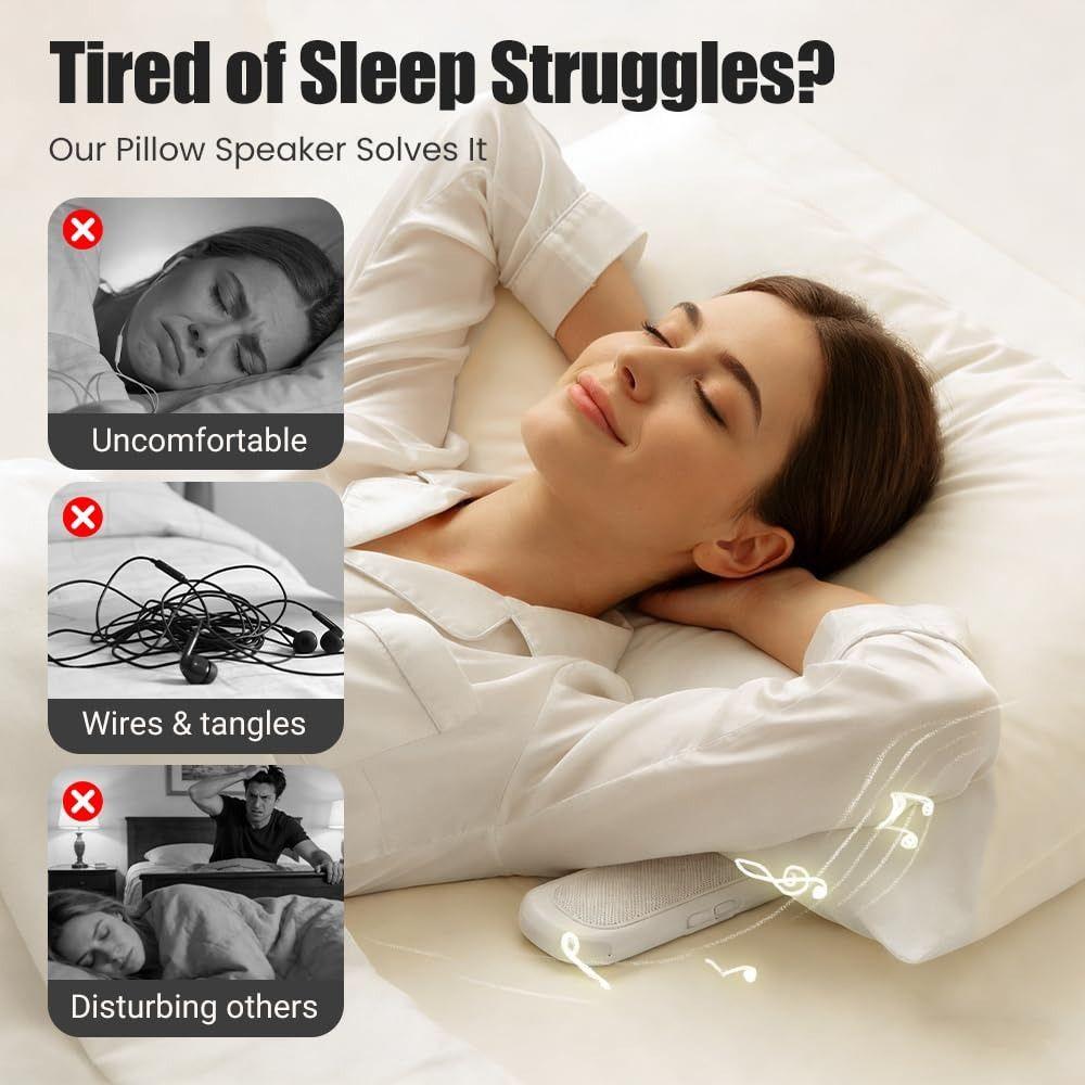 Timed Shutdown Bone Conduction Speaker Bluetooth 5.4 Sleep Pillow Speaker  for Nap Meditation