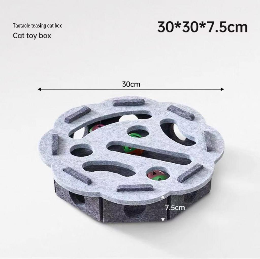 Cat Puzzle Box: Self-Play Boredom Relief Toy with Maze, Bell Ball, and Digging Holes