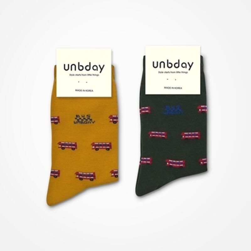 Unisex bus pattern socks dark green