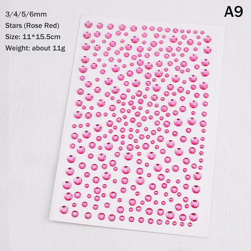 1 Sheet 3D Face Eye Party Makeup Tattoo Sticker Diamond  Sticker Self-Adhesive Mixed  Face Decoration Sticker