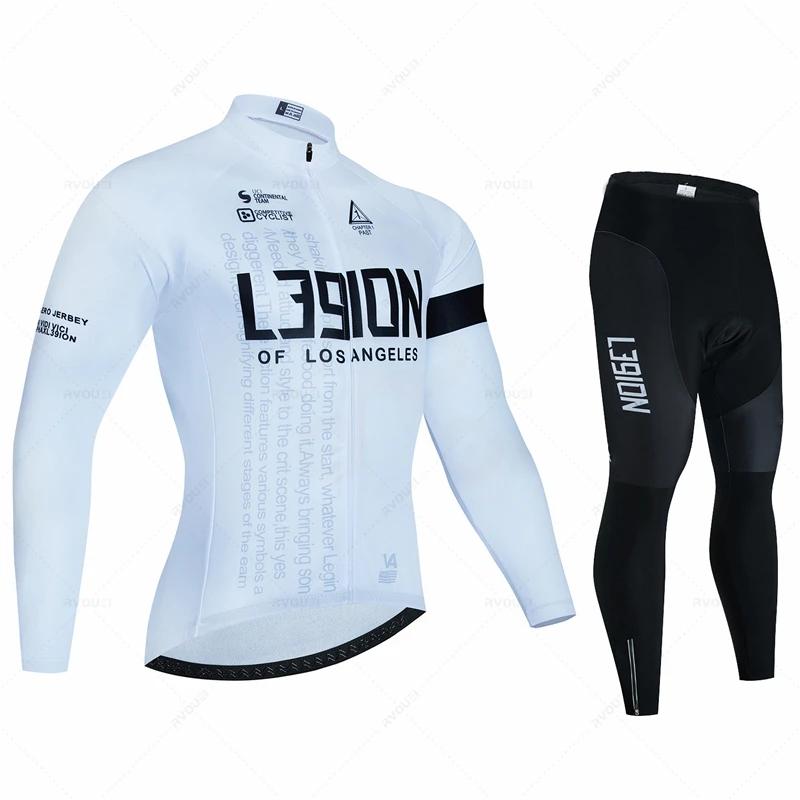 Autumn Breathable Cycling Suit Mens Long Sleeve Usa Racing MTB Spring Long Cycling Jersey Set Bike Cycling Bicycle Clothing Uniform Ropa Ciclismo