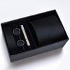 Gift Box Men'S Tie Square Scarf Cufflinks Tie Clip Five-Piece Set, Formal Business Blue Stripes