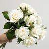 Rosa Artificiale con Foglie Verdi Fiore Finto Realistico Gambo Fiore Finto Casa Ufficio Matrimonio Festa Interno Esterno Fioritura Finta Centrotavola