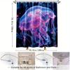1 Piece Vibrant Jellyfish Shower Curtain-Stunning Sea Life Print pink and Purple Jellyfish Bathroom Decorative Curtain