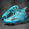 Mandarin Duck Two-color Football Shoes Men's and Women's High-top TF Broken Nails AG Long Nails Artificial Turf Student Children's Training Shoes