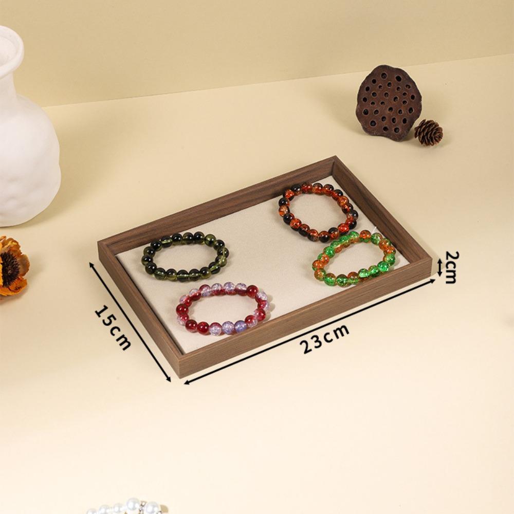 Minimalist Design Jewelry Tray Wooden Wood Grain Platter Elegant Display Tray For Dressing Table