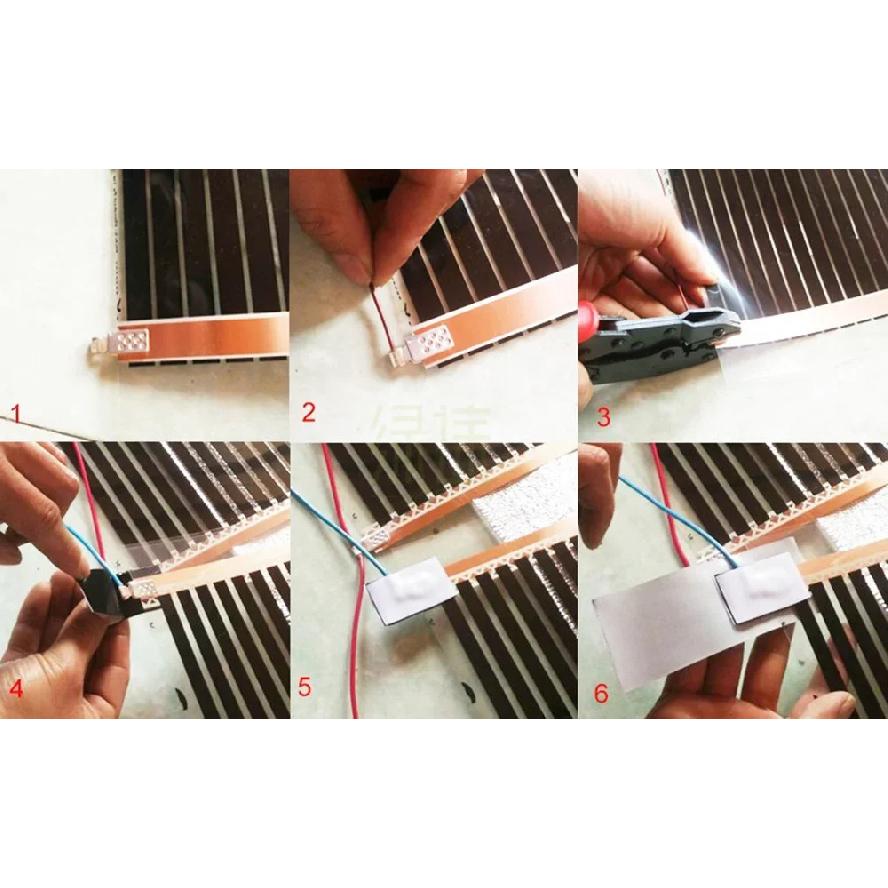 AC220V Infrared Underfloor Heating Film 220w/m2 Warm Mat with Clamps Insulation Pastes