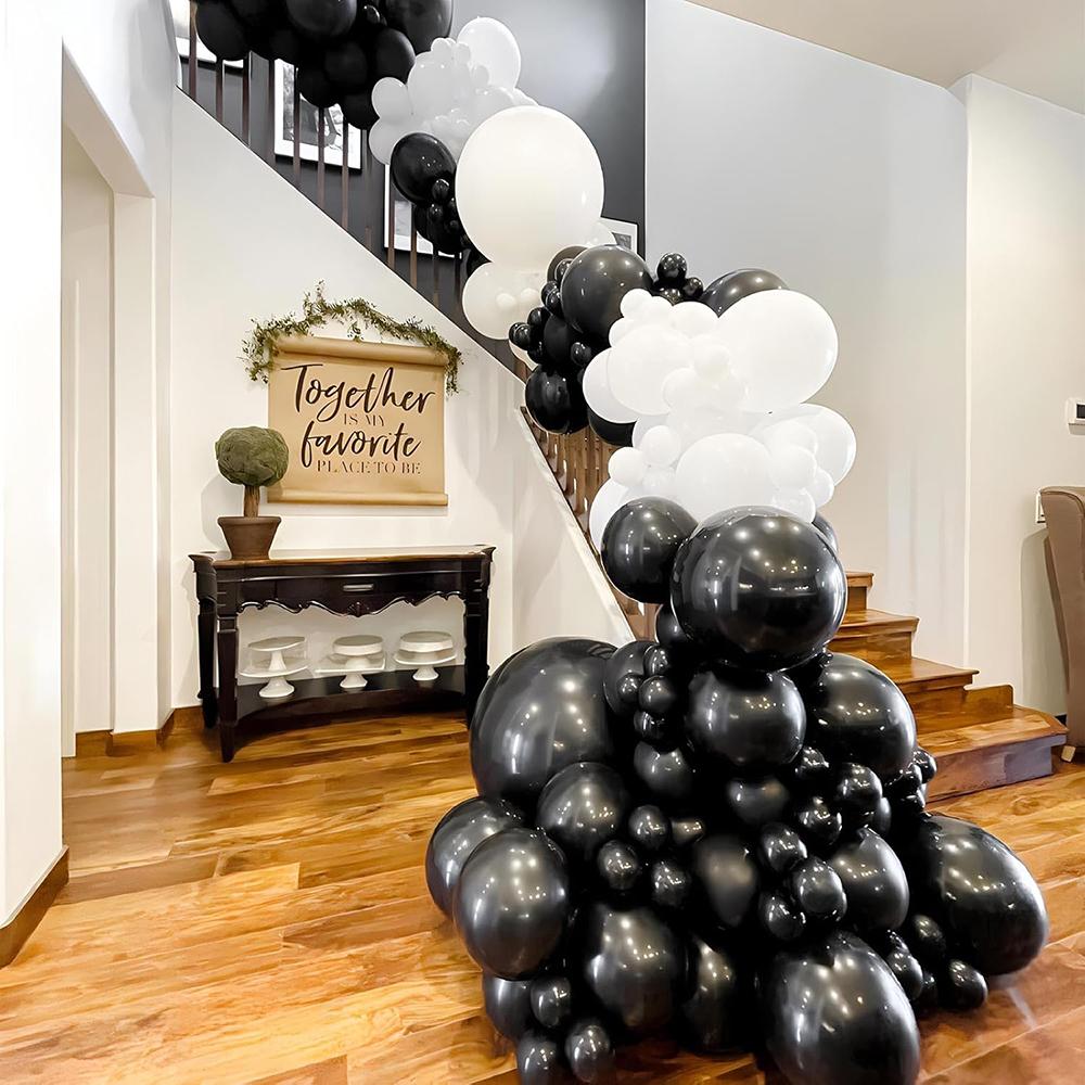 Black White Balloons Garland Arch Kit Birthday Party Decor Latex Ballon Baby Shower Bridal Shower Wedding Anniversary Decoration
