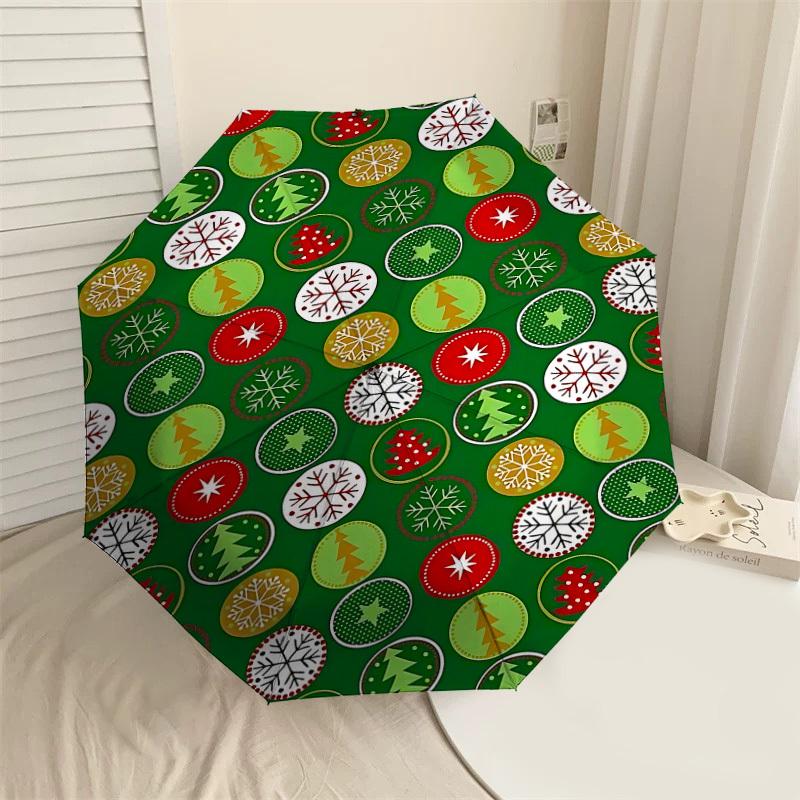

1PC Christmas tree SnowflakeAutomatic Open/Close Umbrella with Windproof, 8-Rib Sturdy Canopy, Durable Ribs, Fashionable Design, Outdoor Accessory, Fu