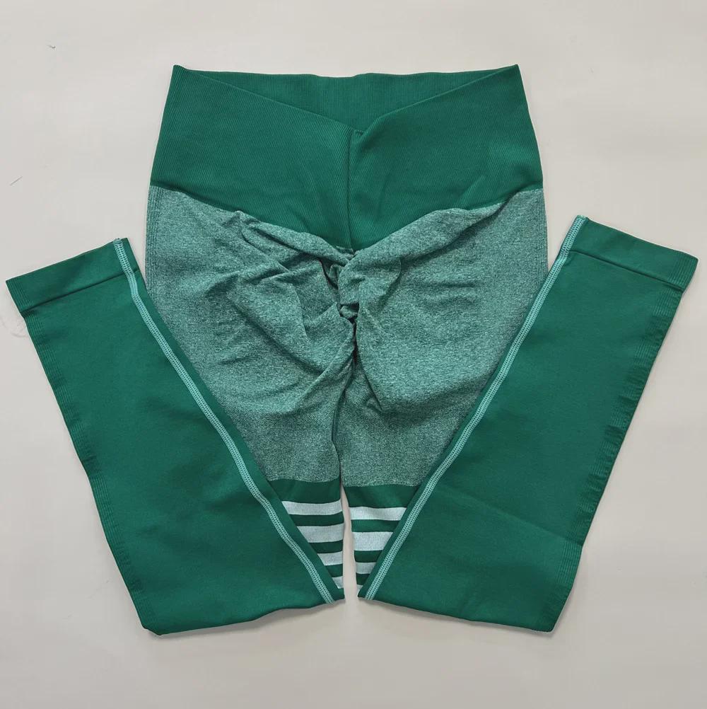 Damen High Waist Gestreifte Yoga Leggings - Schnelltrocknend, Hüftlift, Fitness- & Laufhosen