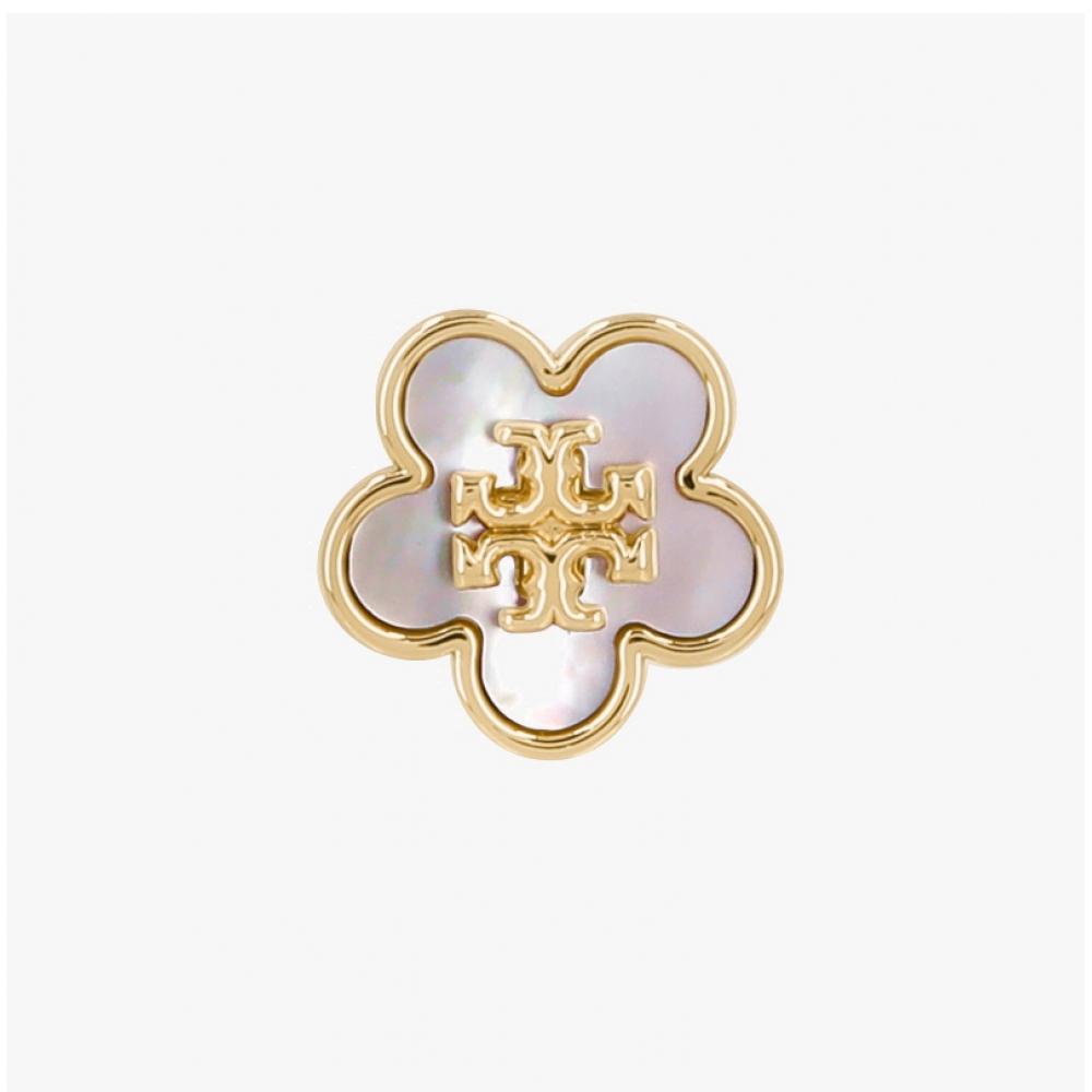 Tory Burch Kira Flower Logo Mother Of Pearl Stud Earrings 157351 700