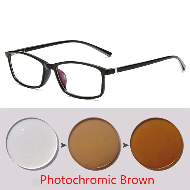 TR90 Thin Frame Change Color Eyewear Photochromic Eyeglasses Women Men Prescription 0 -0.5 -1.0 -1.5 -2.0 -2.5 -3.0 To -6.0