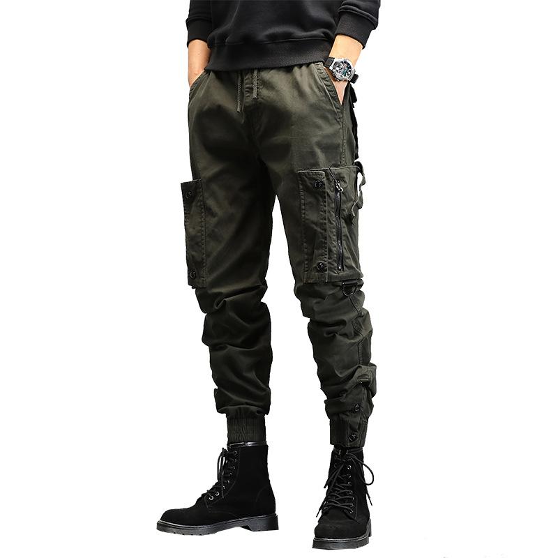 Cargo Pants Men's Trend Men's Harun Small Foot Pants Loose Bunched Feet Multi-pocket Pants