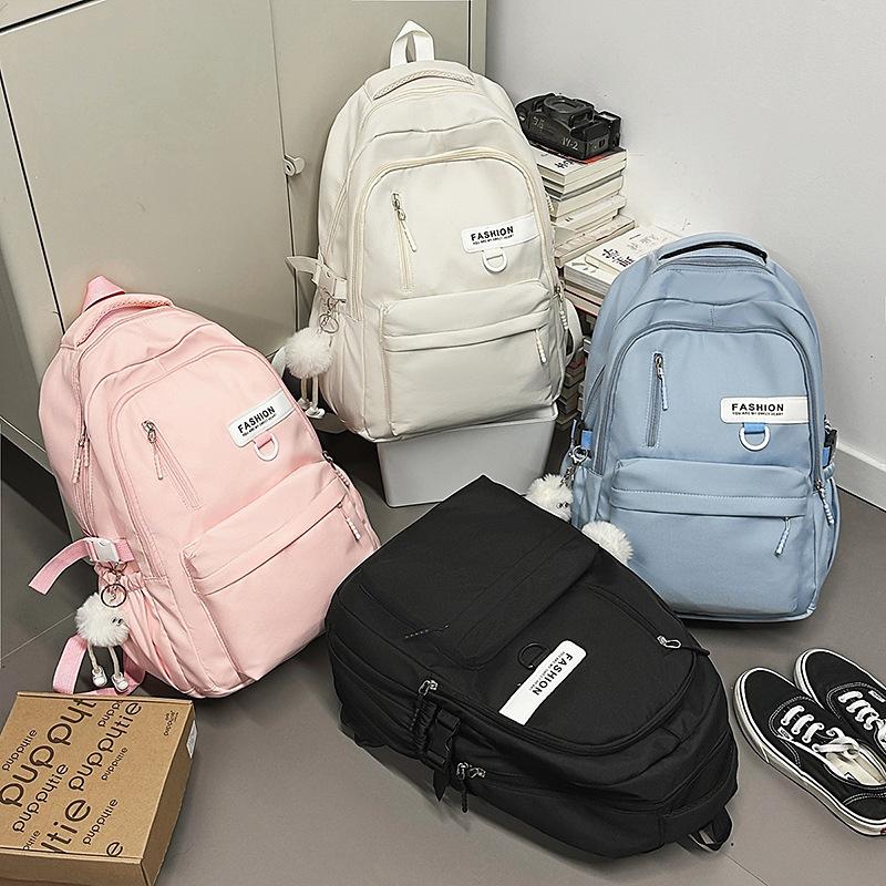 Schoolbag simple schoolbag male and female college students high school students large capacity backpack college style new Korean version couple