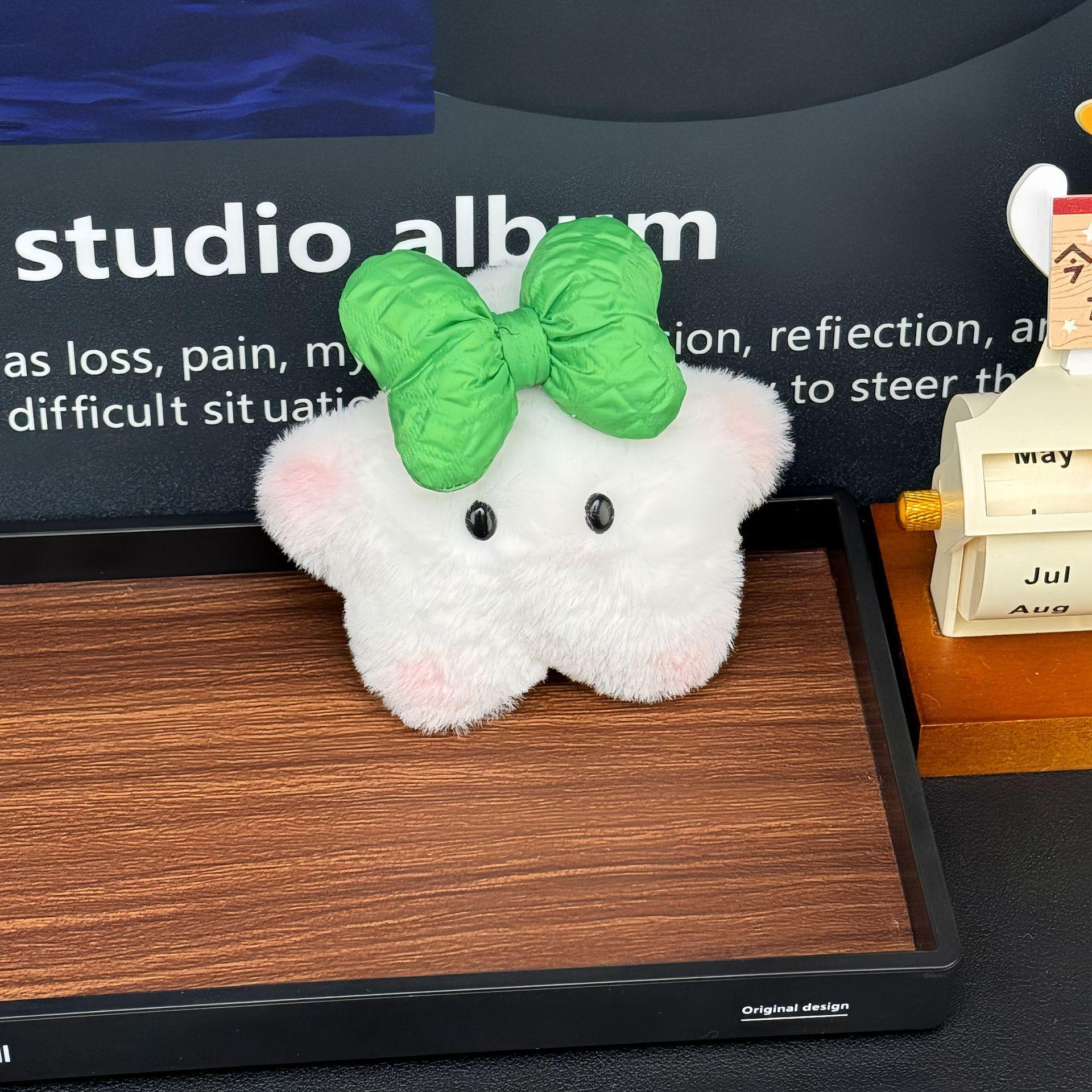 

Toys Star Plush With Squeaker And Bow Chain Ultra Soft Stuffed Gifts Animal зелений