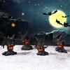 4Pcs Halloween Tree Ghostly Collectible Miniature Figurine Horror Resins Figure for Festivals Garden Landscape Ornaments