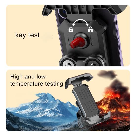 Universal Bike Phone Mount Shockproof Vibration Dampener for Mountain EBike Scooter Tool-Free Quick Release Holder with Air Cushion Tech