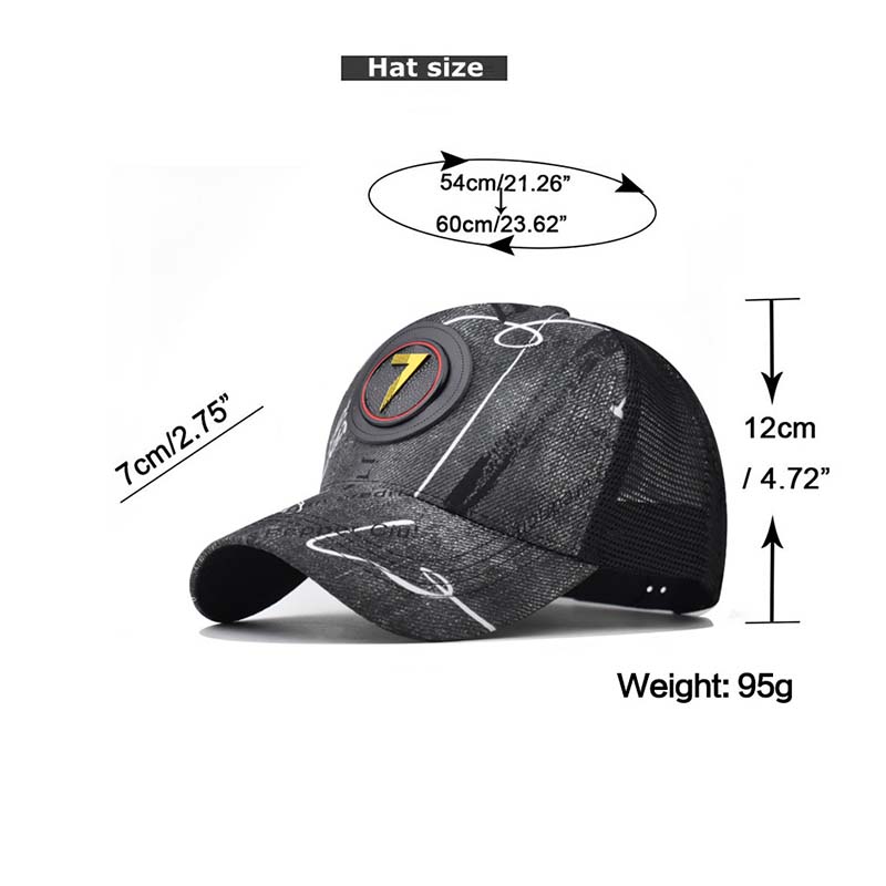 Personality 7 Letter New Design Retro Mesh Baseball Cap For Men Women Autumn Summer Snapback Hat High Top Network Sun Hat Gorras