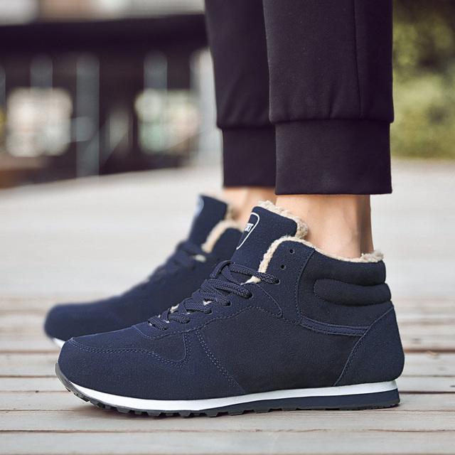 Unisex Winter Warm Plüsch Knöchel Schneestiefel Männer Casual Oxfords Schuhe Männliche High Top Sneakers Frauen Western High Tops Leichte Schuhe