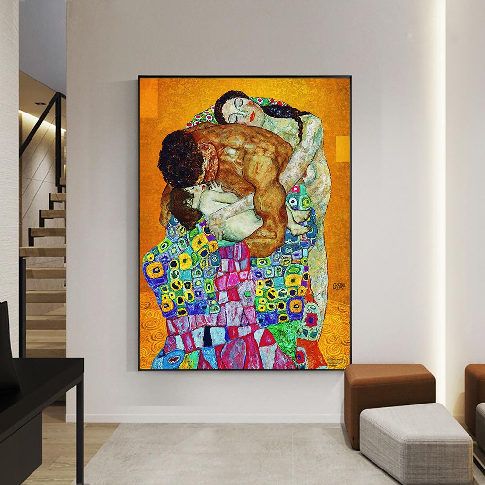 Modern Abstract Classic Gustav Klimt Family Painting On Canvas Posters And Prints Wall Art Picture For Living Room Cuadros Decor