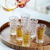 Changbaosen Embossed Glass Liquor Cups, Set of 6